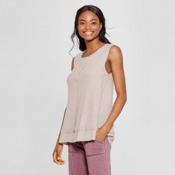 Xhilaration Soft Tan Knit Tank Top Sleepwear Pajama Medium M Brown Neutral - Picture 2 of 10